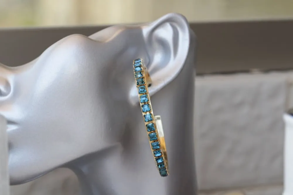 TURQUOISE HOOP EARRINGS