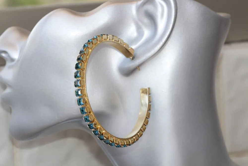 TURQUOISE HOOP EARRINGS