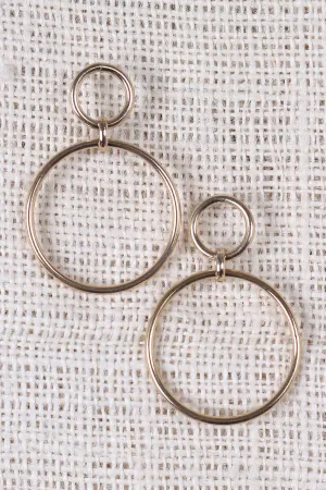 Two Dangle Linked Hoop Earrings