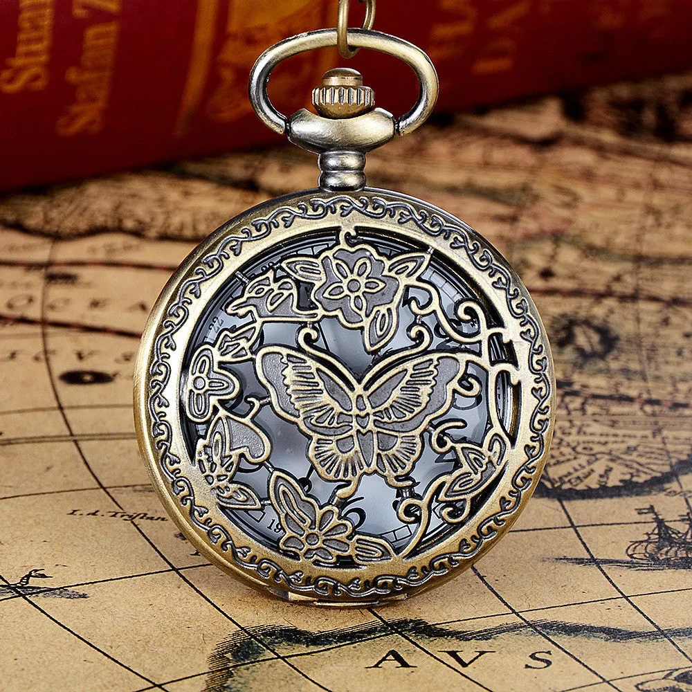 Vintage  Spider Web Design Chain Pendant Men's Pocket Watch