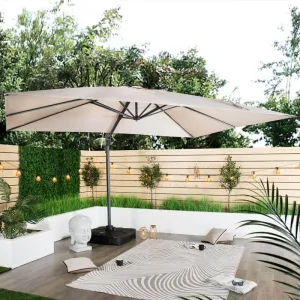 Weatherking Lazio 3x3m Parasol & Base - Taupe