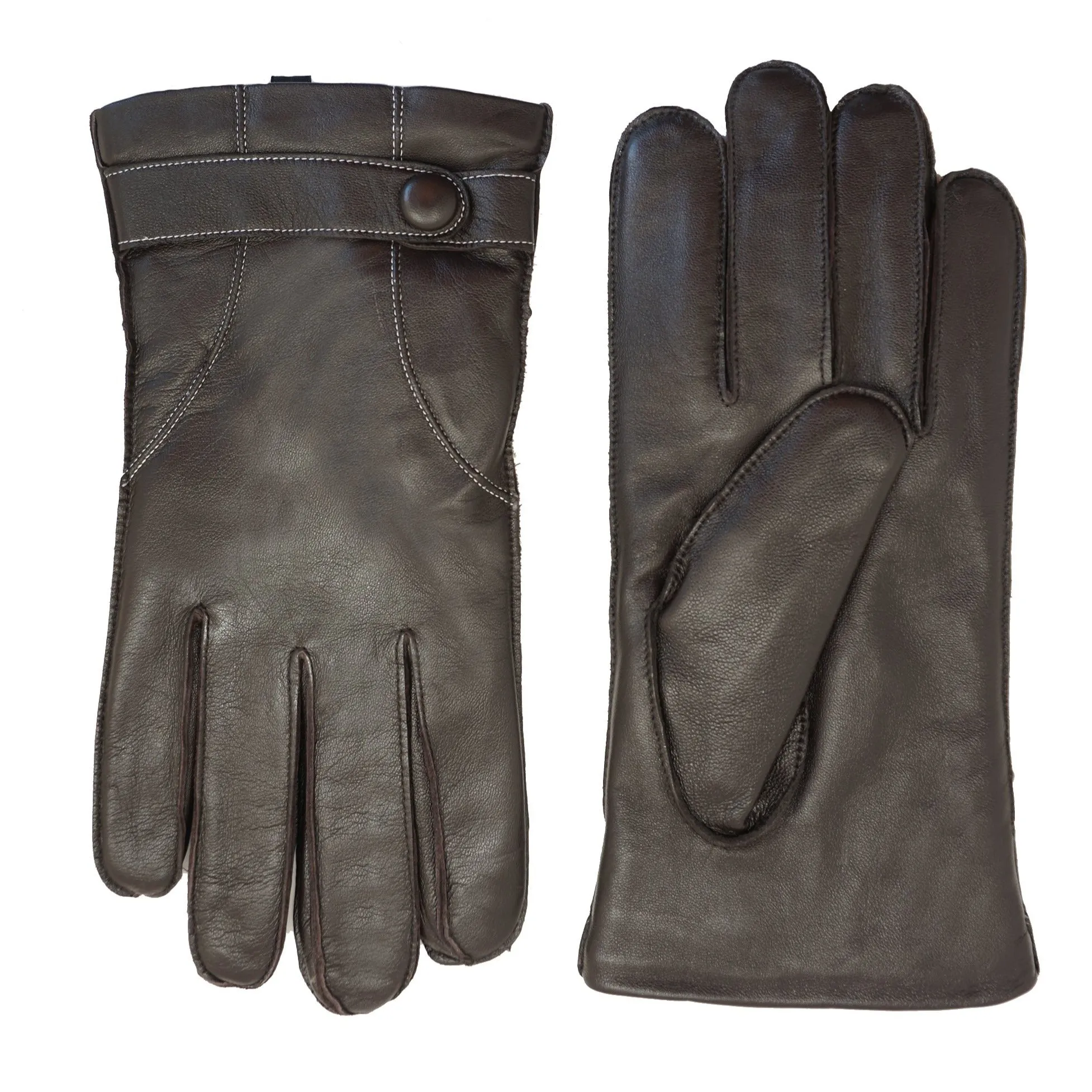 YISEVEN Men's Warm Genuine Lambskin Leather Gloves